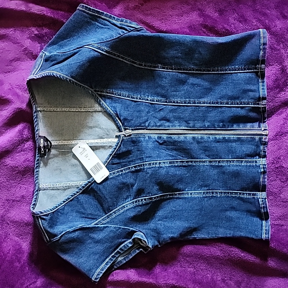 Bebe Denim Top XL Blue